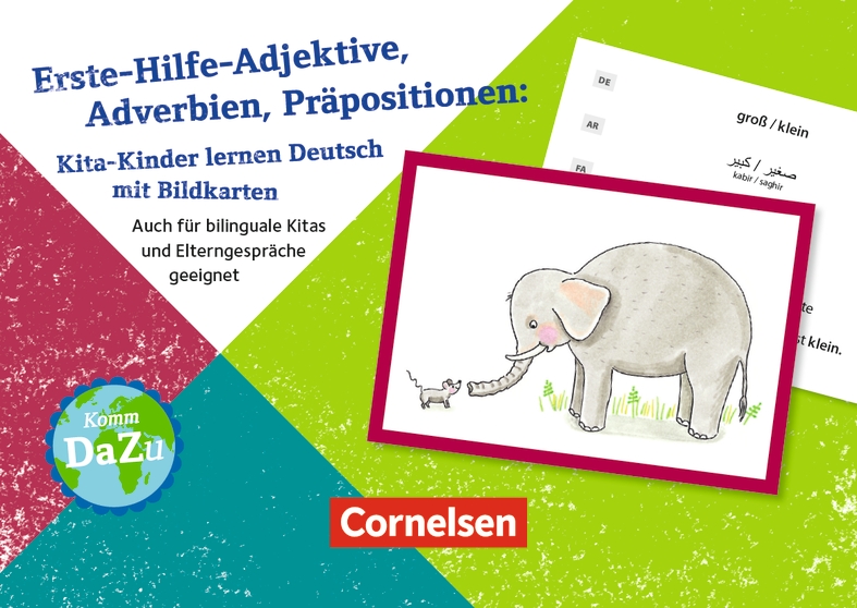 Erste-Hilfe-Adjektive, Adverbien, Präpositionen: Kita-Kinder lernen Deutsch mit Bildkarten