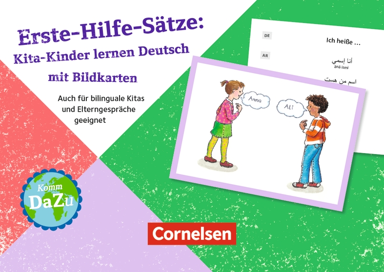 Erste-Hilfe-Sätze: Kita-Kinder lernen Deutsch mit Bildkarten