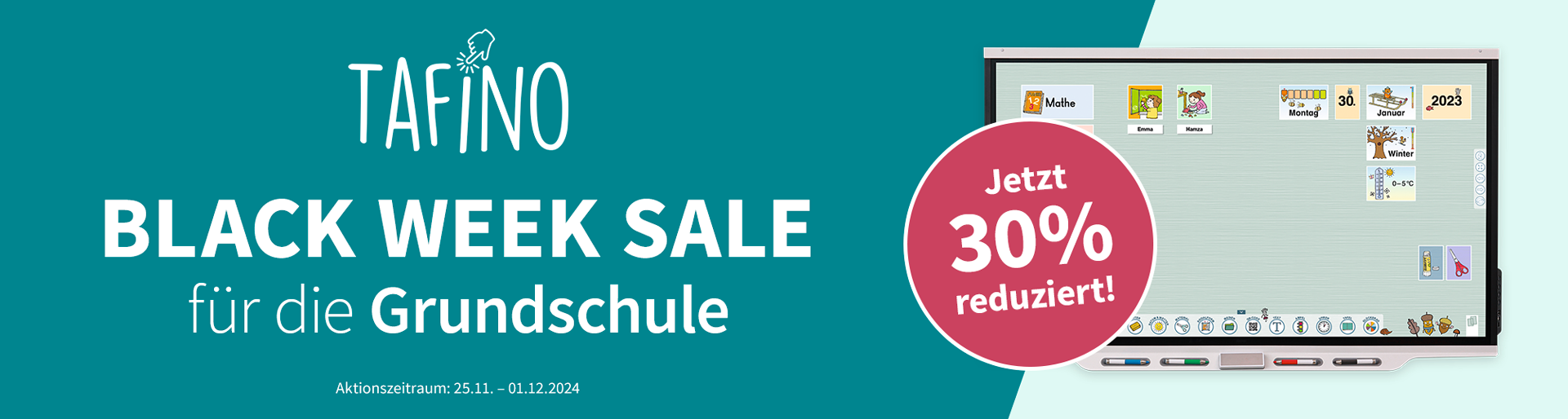 Black Week Sale - 30% Rabatt auf Tafino für die Grundschule (nur für Einzellizenz)