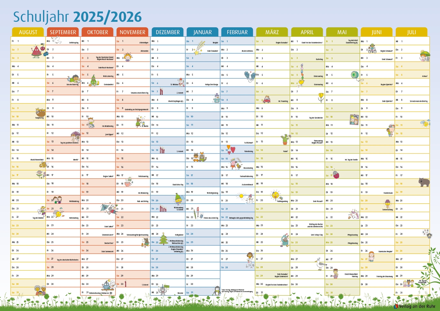 Der Schuljahres-Wandkalender 2025/2026, A1