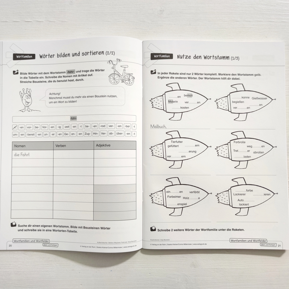 Wortfamilien und Wortfelder üben und festigen